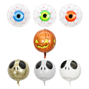 Palmy nouveauté Halloween fête décoration 4D feuille ballon 22 "Halloween crâne citrouille tête globe oculaire flottant <span class=keywords><strong>vide</strong></span> feuille boule - Product Image 2