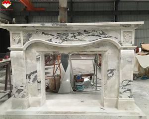 Nouvelle conception de <span class=keywords><strong>cheminée</strong></span> autoportante moderne en marbre blanc Fendy pour intérieur, avec cadre sculpté en marbre Picasso pour la décoration - Product Image 1