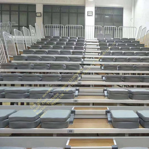 Fabrika fiyat teleskopik oturma sistemleri geri çekilebilir spor blecher bahşiş koltuklar yüksek okul, kolej, kilise, müzik gösterisi
