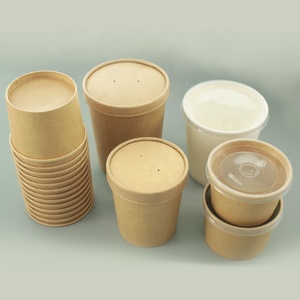 Tasse à <span class=keywords><strong>soupe</strong></span> chaude en papier kraft jetable Tasse à <span class=keywords><strong>soupe</strong></span> en papier à <span class=keywords><strong>emporter</strong></span> Bol avec couvercle en papier ventilé - Product Image 6