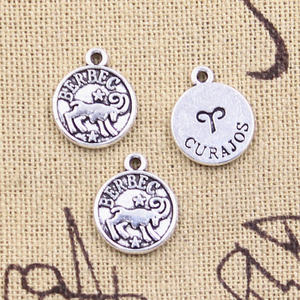 12 أنواع سحر البرج العذراء الحمل السرطان الأسد الميزان العتيقة حلية فضيّة متدلّية صنع اليدوية التبتية الفضة والمجوهرات - Product Image 6