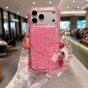 BEAUTYLINE Étui de téléphone portable 3 en 1 avec paillettes, protection unique à 360 degrés pour <span class=keywords><strong>iPhone</strong></span> 12 <span class=keywords><strong>13</strong></span> 14 15 16 17 <span class=keywords><strong>Pro</strong></span> Max, étuis de bonne qualité - Product Image 3