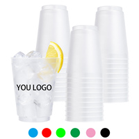 Gobelets givrés personnalisés avec logo, gobelets en plastique givrés de 16 oz, gobelets jetables réutilisables en PP givrés de 12 oz pour mariage, gobelets transparents pour fête