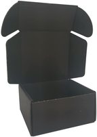 Boîtes d'expédition en carton ondulé recyclables noires avec logo personnalisé, revêtement UV, tailles personnalisables, doublures pour l'emballage de colis de petites entreprises