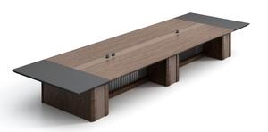 Table de conférence de bureau commerciale contemporaine de luxe moderne, en MFC, écologique et durable, pour salles de réunion et bureaux à domicile - Product Image 3