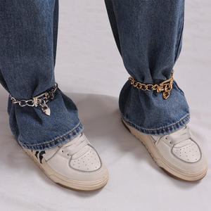 Tobillera de aleación de zinc estilo punk con hebilla de bloqueo, diseño geométrico para mujer, joyería de moda, accesorio de playa de verano - Product Image 1