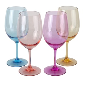 Unbreakable Tritan פלסטיק יין משקפיים, לשימוש חוזר מחוסמת BPA-משלוח אדום יין כלי זכוכית עם ארוך גזע בצבע יין משקפיים - Product Image 2