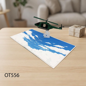 Meilleure Vente : Carte Pop-up 3D de Remise de Diplôme Faite à la Main, Artisanat en Papier Personnalisé, Tendance Actuelle, Artisanat de Hanoï, Impression Offset Hélicoptère - Product Image 5