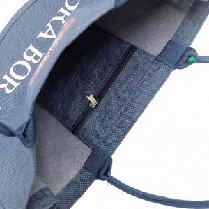 Sac de shopping réutilisable en jute naturel avec logo personnalisé imprimé - Product Image 6