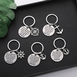 Bán buôn tùy chỉnh thép không gỉ Keychain với phim hoạt hình phong cách Laser khắc mặt dây chuyền <span class=keywords><strong>Key</strong></span> Tag Quà lưu niệm trống Logo kim loại tag - Product Image 3