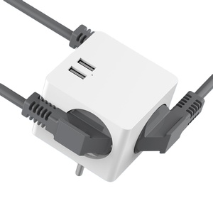 CE KEMA approuvé 3 prises allemandes adaptateur de prise de Cube d'alimentation 250V 16A prise d'extension de multiprise <span class=keywords><strong>Powercube</strong></span> avec 2 <span class=keywords><strong>USB</strong></span> - Product Image 1