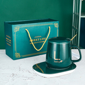 Set Tazza Riscaldante Smart in Ceramica da 400ml Scaldatazza a Temperatura Costante 55 Gradi Design Minimalista per Casa Soggiorno Camera da Letto Confezione Regalo - Product Image 2