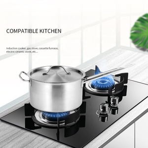 Casserole en acier inoxydable antiadhésive de grande capacité personnalisée, diamètre 30 cm, une seule oreille, compatible induction, passe au lave-vaisselle, tout - Product Image 4