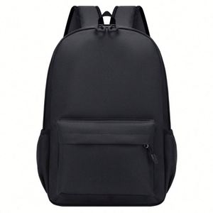 High Quality Nylon <b>Backpack</b> Waterproof <b>Canvas</b> Lined Simple Solid Color for Student Leisure Outdoor Sports Travel Zipper Closure - Product Image 2