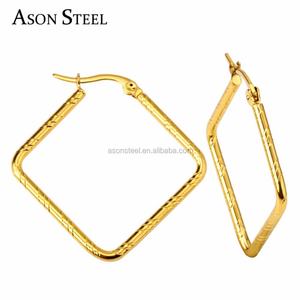 Pendientes Cuadrados de Acero Inoxidable y Titanio, Estilo Europeo y Estadounidense, Último Modelo, Sencillos, Venta al Por Mayor, Suministro de Fabricantes - Product Image 2