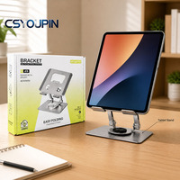 Support de tablette fin et léger avec base rotative à 360°, support pliable pour iPad Pro/Air/Mini et autres tablettes