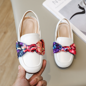 Sandali da bambina Boom Girl con tacco piatto, bianchi, rosa, neri, colorati, con fiocco, per matrimonio, uso quotidiano, comodi, da ballo, compleanno, da principessa - Product Image 2