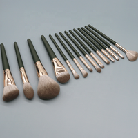 Meilleur ensemble de pinceaux de maquillage professionnels en bois personnalisés de luxe de haute qualité pour les voyages, vegan, marque privée
