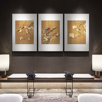 Peintures décoratives suspendues de style chinois avec des fleurs et des oiseaux pour la maison, la salle de thé