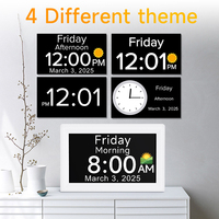 Super grand réveil de bureau numérique de 7 pouces avec temps de conversation vocale pour chambre à coucher, chevet ou bureau, mouvement électronique.
