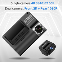 Caméra embarquée pour voiture GPS double vision 4K 2160P avant 2k et arrière 1080p DVR 170 degrés Angle de vue Parking Caméra embarquée intégrée Wifi