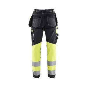 BLAKLADER - 719613709933D22 Women's Hi-vis <b>trousers</b> with <b>stretch</b> <b>Black</b>/Yellow - EAN 7330509877579 HI-VIS WORKWEAR - Product Image 2