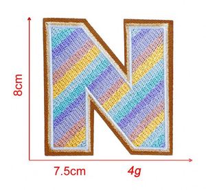 Patchs brodés en lettres dorées de 8 cm avec bordure en cristal pour la décoration de chapeaux et de vêtements - Product Image 6