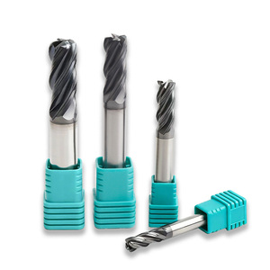 Fraise à bout arrondi à 4 cannelures renforcée R0.2 R0.5 en carbure monobloc pour l'usinage CNC - Product Image 1