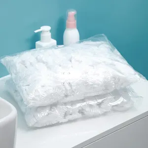 Touca de banho descartável para mulheres, tratamento de cabelo, à prova d' água, plástico transparente, para salão de beleza, spa, hotel