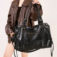 Sac fourre-tout de luxe haut de gamme en cuir PU pour femme, style rétro, grande capacité, idéal pour le shopping et les voyages, vente en gros directe usine