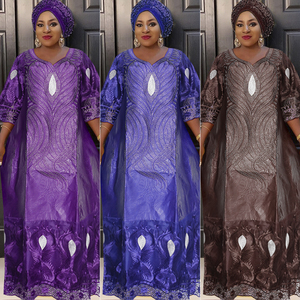 Nouvelles robes africaines pour femmes, vêtements traditionnels nigériens, robes maxi Ankara <span class=keywords><strong>Bazin</strong></span>, <span class=keywords><strong>boubou</strong></span> avec turban pour mariage - Product Image 2