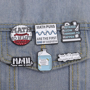 Геометрические эмалевые значки, математические принадлежности, значок со стаканами и линейкой для одежды и рюкзаков - Product Image 4