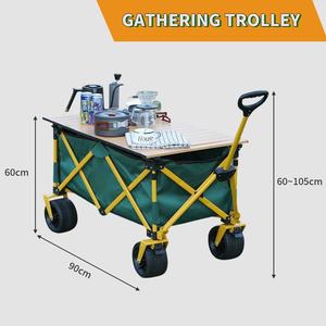 折り畳み式キャンピングトロリーカート折り畳み式プラットフォームワゴン折り畳み式カート - Product Image 2