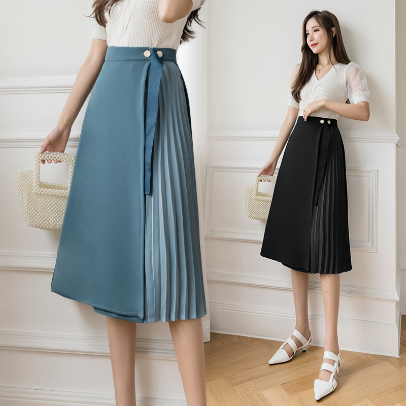 Shop Our Chiffon One Piece Belt Pleated Midi Skirt