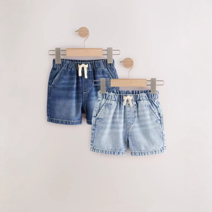 Pantaloncini estivi in Denim a vita alta da ragazza Jeans larghi <span class=keywords><strong>blu</strong></span> scuro <span class=keywords><strong>blu</strong></span> - Product Image 1