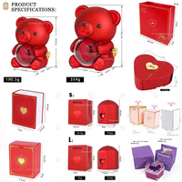 Boîtes à bijoux personnalisées en forme de rose éternelle, coffrets cadeaux pour la fête des mères, finition peinture premium pour bague, collier et boucles d'oreilles