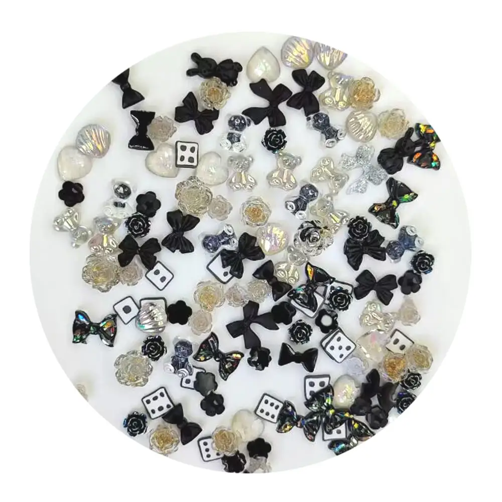 Hot popolare 100g misto 3D resina Nail Art decorazione Charms plastica acrilica Nail ARt diamanti gemme per la creazione di gioielli fai da te