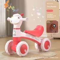 Vélo d'équilibre en plastique pour enfants sans pédales, 1-3 ans, trotteur à quatre roues, jouet planeur