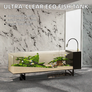 2026年超透明スクエアガラス5Wエコフレンドリーモダン水槽220Vデスクトップ景観リビングルーム金魚南米産魚 - Product Image 2