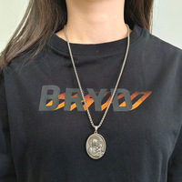 Bijoux en acier inoxydable hc Fashion, plaqué or 18 carats, chaîne en argent, pendentif Madone avec enfant, collier, cadeau chrétien