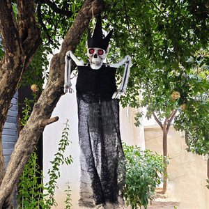 Décoration d'Halloween : Fantôme suspendu à yeux rouges et noir, accessoire de fête en extérieur - Product Image 2