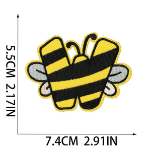 Venta al por mayor de tela de dibujos animados de abeja Diy parche bordado Transferencia de Calor caliente fusión <span class=keywords><strong>Gule</strong></span> respaldo bordado pegatina en parches - Product Image 4
