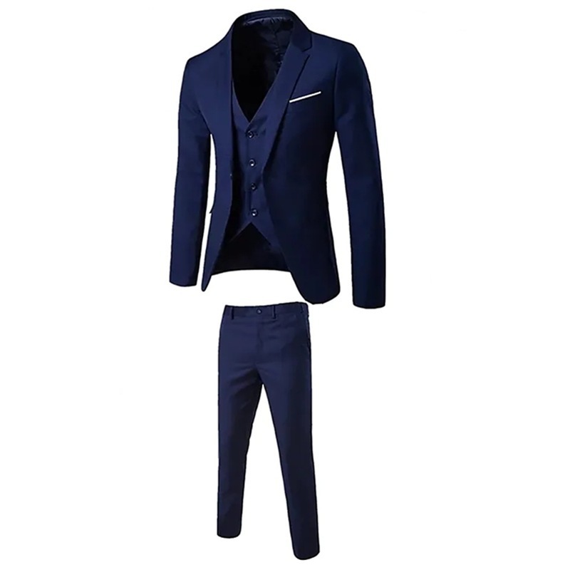 gilet et pantalon de costume bleu