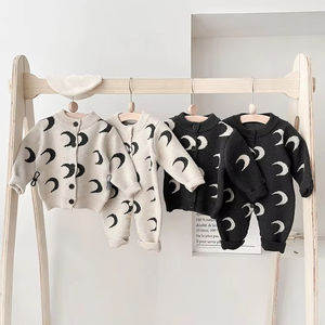 Personalizado Otoño Invierno punto cárdigan mameluco <span class=keywords><strong>niña</strong></span> grueso recién nacido algodón Luna patrón niño mono bebé - Product Image 5