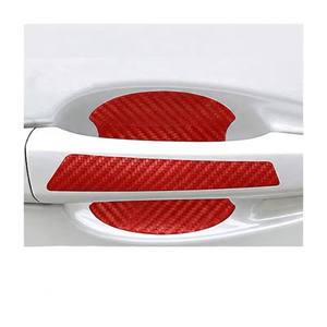 Juego de 4 pegatinas azules 3D de fibra de carbono para manijas de puerta de coche, protector de cuenco impermeable, calcomanía de vinilo antiarañazos, 1 año de garantía para automóvil - Product Image 2