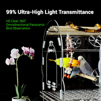 RCOM Huangjie Perroquet Équipement Design Créatif avec Plusieurs Motifs Vivid Engaging 360 ° Panoramique Vue Cage Acrylique