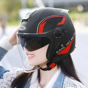 New Classic ABS Safety Helmet Adults Half Flip Motorcycle Helmets Double PC Visor Half Face Type Riding Protective Casco Moto