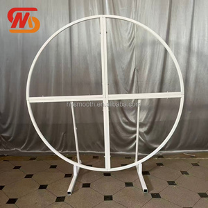 SMOOTH Wholesale Portable Round White Metal Arch <b>Backdrop</b> for Wedding Decoration - Product Image 4