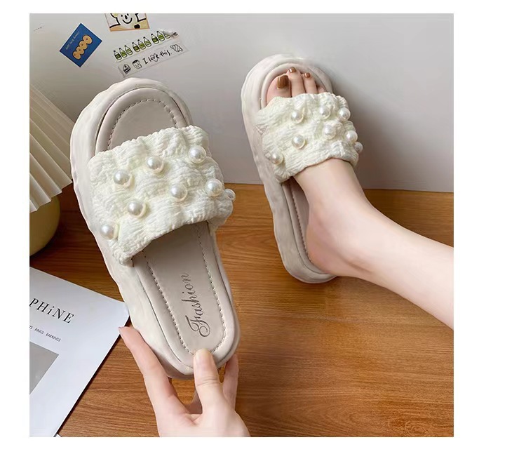 Fashion Platform EVA Slides Shoes Ladies PVC Sandals Slippers for Women Beach Pearl Slippers
