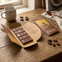 Boîte en papier kraft personnalisée à étiquette privée, gaufrée, biodégradable, de qualité alimentaire, avec doublure en éponge pour barres chocolatées, vente en gros à prix abordable